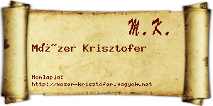 Mózer Krisztofer névjegykártya