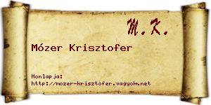Mózer Krisztofer névjegykártya