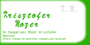 krisztofer mozer business card
